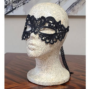Lace and Crystal Costume Masquerade Eye Wrap